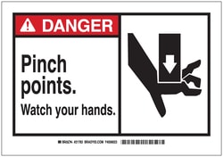 Brady&trade;&nbsp;Signs: DANGER: PINCH POINTS WATCH YOUR HANDS (W/PICTO)