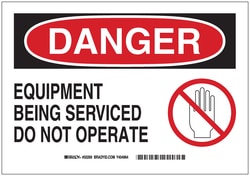 Brady&trade;&nbsp;Signs: DANGER EQUIPMENT BEING SERVICED DO NOT OPERATE (W/PICTO)