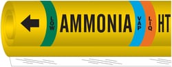 Brady&trade;&nbsp;Ammonia (IIAR) Pipe Markers, Legend: HTRS/VAP/Ammonia/LOW