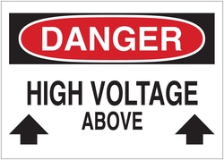 Brady&trade;&nbsp;Signs: DANGER: HIGH VOLTAGE ABOVE (W/PICTO)