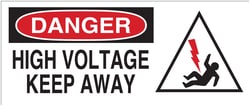 Brady Signs: DANGER: HIGH VOLTAGE KEEP AWAY (W/PICTO) 7 x 17 in. | Buy Online | Brady&trade; | Fisher Scientific