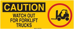 Brady&trade;&nbsp;Signs: CAUTION: WATCH OUT FOR FORK LIFT TRUCKS (W/PICTO)