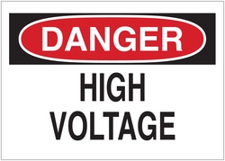 Brady Signs: DANGER: HIGH VOLTAGE Premium Fiberglass; H x W: 14 in. x 20