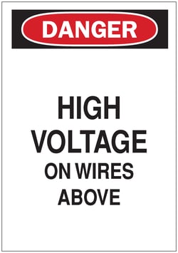 Brady&trade;&nbsp;Signs: DANGER: HIGH VOLTAGE ON WIRES ABOVE