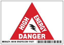 Brady™ Machine and Equipment Label, Legend: HIGH ENERGY DANGER