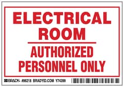 Brady™ Machine and Equipment Label, Legend: ELECTRICAL ROOM AUTHORIZED PERSONNEL ONLY