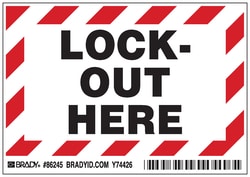 Brady&trade;&nbsp;Machine and Equipment Label, Legend: LOCK-OUT HERE