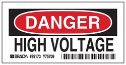 Brady™ Admittance Signs: DANGER HIGH VOLTAGE
