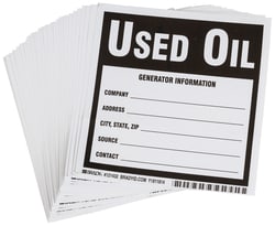 Brady™ Waste Disposal Label, USED OIL