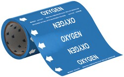 Brady Roll Form Pipe Markers, Legend: OXYGEN:Facility Safety and Maintenance:Labels