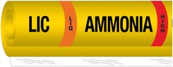 Brady™ Ammonia (IIAR) Pipe Markers, Legend: HPHV/LIC/LIQ/Ammonia/HIGH