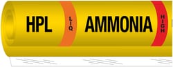 Brady&trade;&nbsp;Ammonia (IIAR) Pipe Markers, Legend: HPL/LIQ/Ammonia/HIGH