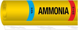 Brady&trade;&nbsp;Ammonia (IIAR) Pipe Markers, Legend: VAP/Ammonia/HIGH