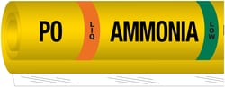 Brady™ Ammonia (IIAR) Pipe Markers, Legend: PO/LIQ/Ammonia/LOW