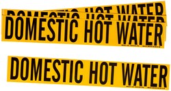 Brady&trade;&nbsp;Self-Sticking Vinyl Pipe Markers, Legend: DOMESTIC HOT WATER