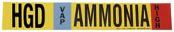 Brady™ Ammonia (IIAR) Pipe Markers, Legend: HGD/VAP/HIGH/Ammonia, B-946 Self-Sticking Vinyl