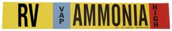 Brady Ammonia (IIAR) Pipe Markers, Legend: RV/VAP/HIGH/Ammonia, B-946 Self-Sticking Vinyl Style IHV | Buy Online | Brady&trade; | Fisher Scientific