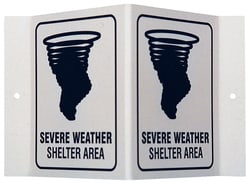 Brady Signs: SEVERE WEATHER SHELTER AREA (W/PICTO) 228.6 mm | Buy Online | Brady&trade; | Fisher Scientific