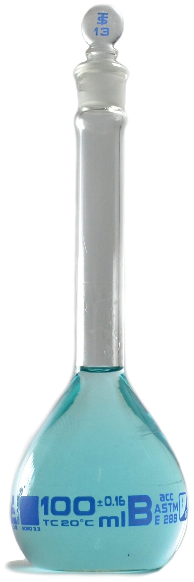 Eisco Class B Glass Volumetric Flask with Glass Stopper Capacity 100 Fisher Scientific