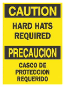 Brady&trade;&nbsp;Bilingual Signs: Hard Hats Required