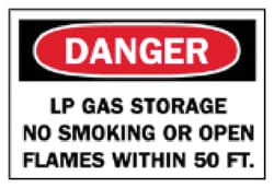 Brady™ Chemical and Hazardous Materials Signs: LP Gas Storage