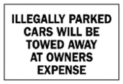 Brady&trade;&nbsp;Traffic Signs: Illegally Parked Cars Will Be Towed