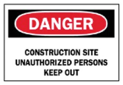 Brady Temporary Signs: Construction Site Unauthorized Persons Keep Out 18 x 24 in. | Buy Online | Brady&trade; | Fisher Scientific