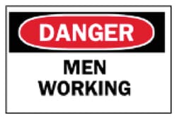 Brady™ Machine and Operational Signs: Men Working