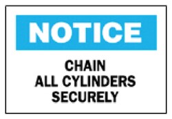 Brady™ Chemical and Hazardous Materials Signs: Chain all Cylinders
