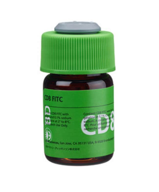 CD8 Mouse anti-Human, FITC, Clone: SK1, BD 100 Tests; FITC