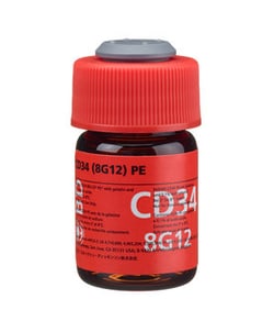CD34 Mouse anti-Human, PE, Clone: 8G12, BD 100 Tests; PE:Antibodies, Monoclonal