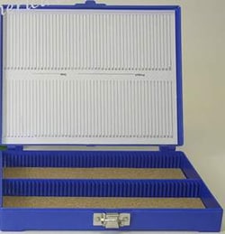 Andwin Scientific&nbsp;HINGED 100-SLIDE BOX BLUE
