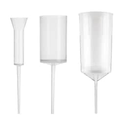 Chemglass Life Sciences&nbsp;Filter Funnel, Disposable, 40-60mL, 40 Micron, Polyethylene Frit, Flared Top