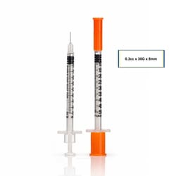 FEELJECT - Air-Tite&nbsp;Insulin Syringe, 0.3 mL, 8 mm, Blister Packed