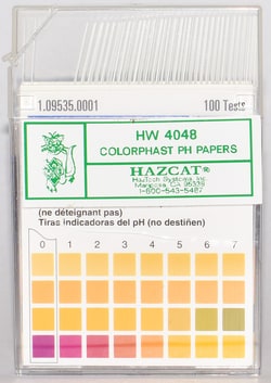 Haztech Systems Inc Hazcat pH Test Strips.  Scale 0-14.