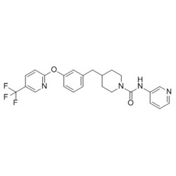 Medchemexpress LLC&nbsp;N-3-pyridinyl-4-[[3-[[5-(trifluoromethyl)-2-pyridinyl]oxy]phenyl]methyl]-1-piperidinecarboxamide | 1196109-52-0 | MFCD21365072 | >98.0% | 456.46 g/mol | C24H23F3N4O2 | 5 MG
