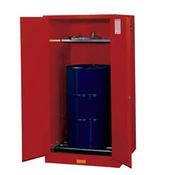 JUSTRITE Drum Storage Cabinets, 55 gal., Manual Close, with Drum Rollers