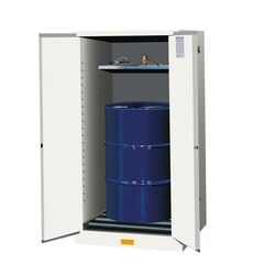 JUSTRITE Drum Storage Cabinets, 55 gal., Manual Close, with Drum Rollers