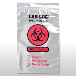 Elkay Plastics Company Bag Specimen Transport  Zip Closure 2 wall Clear with  Biohazard print 2 mil 10 X 10 1,000 per Case