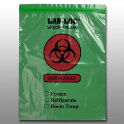 Elkay Plastics Company Bag Specimen Transport Zip Closure 2 wall Green