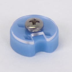 Mitegen Round Cryo Grid Box with Lid for Cryo-EM Sample Storage Pucks, Four Diamond Slots, Non-Static Cover, Stainless Steel Screw, Blue Color, 1 Each