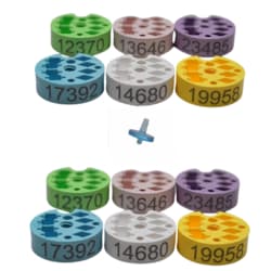 Mitegen Hybrid Grid Box with Pin Lid by Nanosoft, Assorted Colors (12-Pack), For Cryogenic Sample Organization & Protection