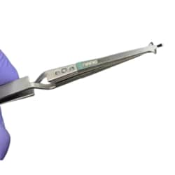 Mitegen Reverse Action Autogrid Tweezers by Nanosoft, Notched Tip for Secure
