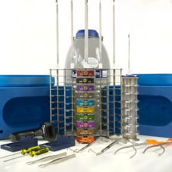 Mitegen&nbsp;Cryo-EM ICB35-10 Complete Grid Storage and Shipping Puck System for Large Labs - Includes 100 Cryo-EM Pucks, 10 storage canes, and more