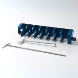 Mitegen&nbsp;Shelved Puck Shipping Cane Kit, Holds 7 UniPucks, ALS or Cryo-EM Pucks, For Use With The CX100 Dryshipper, Incl. Locking Rod & Hooked Handle