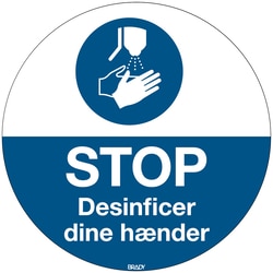 Brady ISO Safety Sign, Floor Marking - Disinfect Your Hands Danish | Buy Online | Brady&trade; | Fisher Scientific