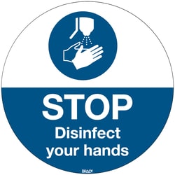 Brady ISO Safety Sign, Floor Marking - Disinfect Your Hands English | Buy Online | Brady&trade; | Fisher Scientific