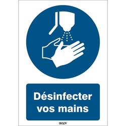 Brady ISO Safety Sign - Disinfect Your Hands, French 210 x 297 mm | Buy Online | Brady&trade; | Fisher Scientific