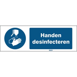Brady ISO Safety Sign - Disinfect Your Hands, Dutch 150 x 50 mm | Buy Online | Brady&trade; | Fisher Scientific