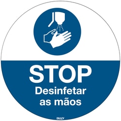 Brady ISO Safety Sign, Floor Marking - Disinfect Your Hands Portuguese | Buy Online | Brady&trade; | Fisher Scientific